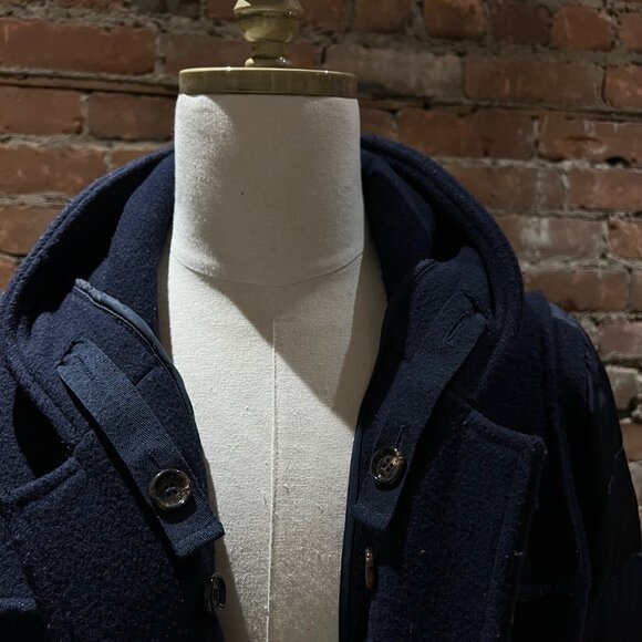 Moncler Wool Duffle Coat with Down-Filled Sleeves - Picture 6 of 11